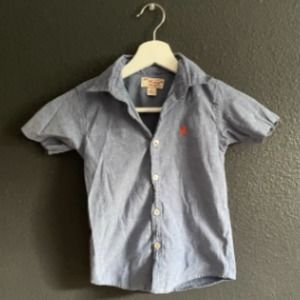 Original Penguin Boys  Blue  Button Front Short Sleeve Top  Size 5
